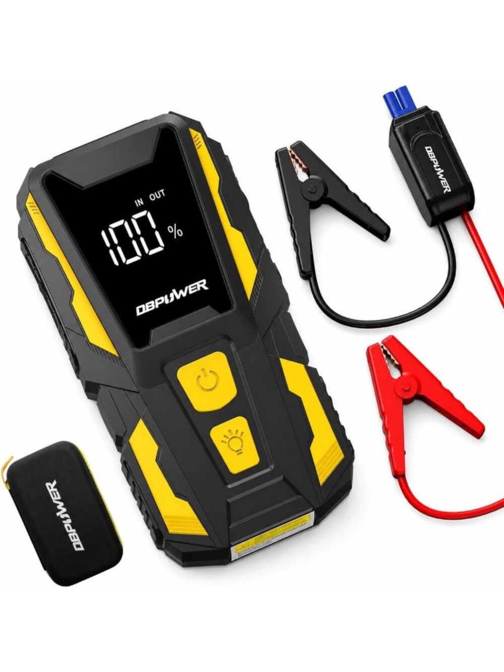 Powerful 5000A Portable Car Jump Starter for Gas & Diesel Engines, LED Light
